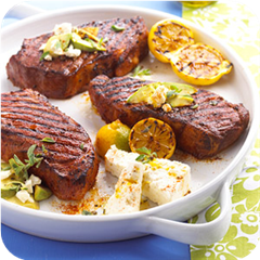 Mediterranean strip steaks 