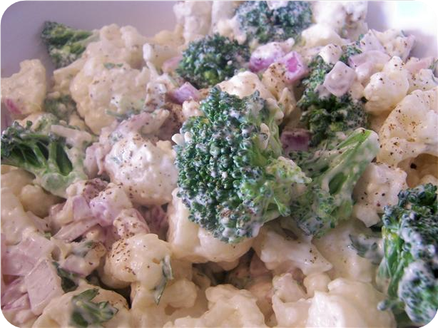Broccoli, Cauliflower &amp; Blue Cheese Salad