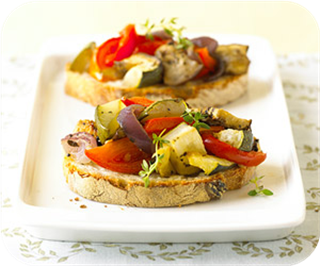 Open-face ratatouille sandwiches 