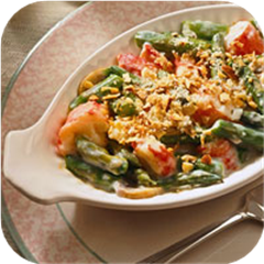 Crab and asparagus casseroles 