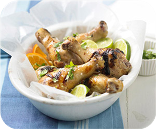 Tequila-honey-lime marinated drumsticks 