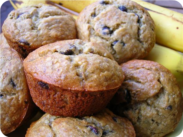 Low Fat Chocolate Chip Banana Muffins