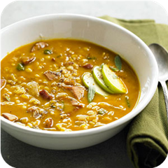 Pumpkin, Barley, and Sage Soup