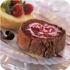 Black forest cherry cake roll 