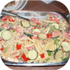 Pasta With Veggies In a Tahini and Yogurt Sauce