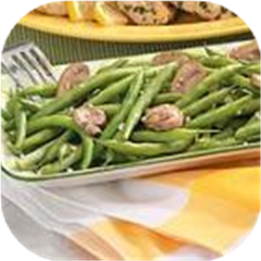Garlicky Green Beans with Mushrooms