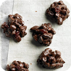Cherry-almond-chocolate clusters 