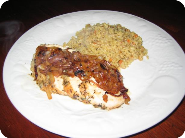 Roasted Garlic Chicken  With Caramelized Onions