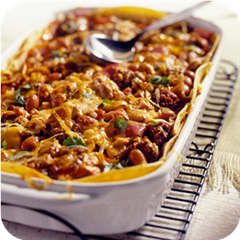 Bean-and-Beef Enchilada Casserole