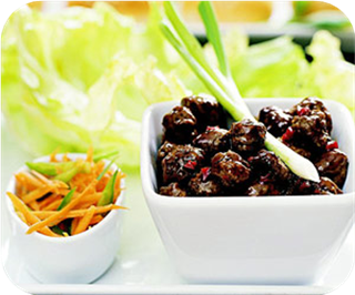 Teriyaki beef and lettuce wraps 