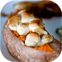 Twice-Baked Sweet Potatoes With Mini Marshmallows