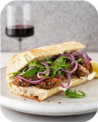 Fried-Chicken-Liver and Sautéed-Onion Po' Boys