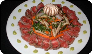 Carpaccio with Shiitake Salad