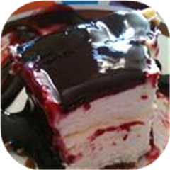 Lemon Souffle Cheesecake with Blueberry Topping