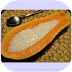 Coconut Tapioca in Papaya Bowl