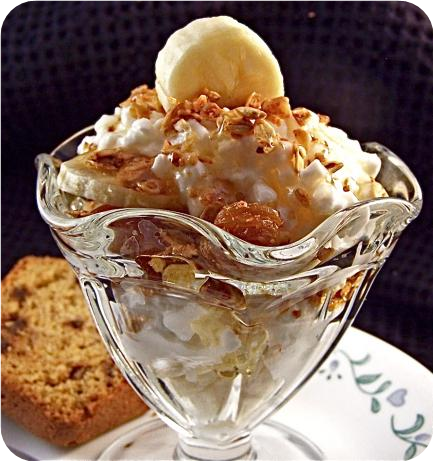 Cottage Cheese Banana Sundae