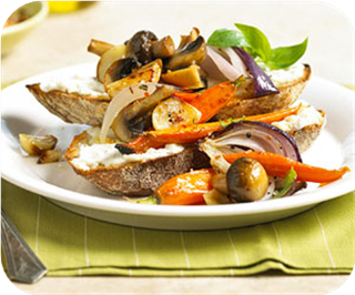 Skillet Vegetables on Cheese Toast