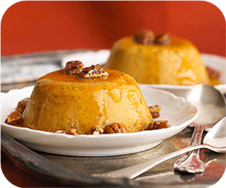 Pumpkin Custards with Peppery Pecans 
