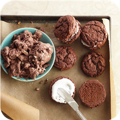 Chocolate-marshmallow ice cream sandwiches 
