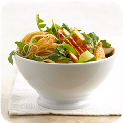 Chicken noodle toss with greens 