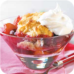 Cheery cherry-peach cobbler 