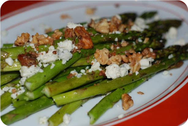Roasted Asparagus W/ Blue Cheese &amp; Toasted Walnuts