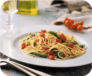 Angel Hair with Asparagus & Tomatoes