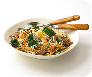Asian beef and noodle bowl 