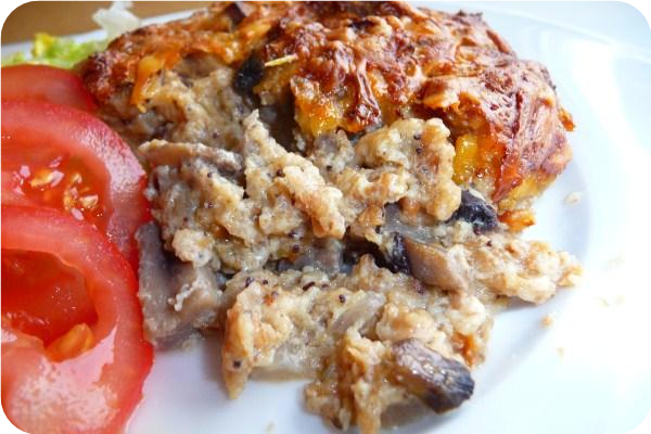 Mushroom Bread Pudding