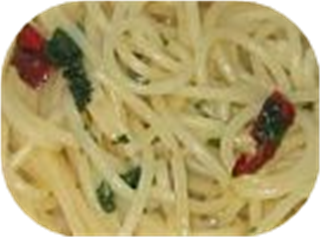 Spaghetti with garlic, oil and red chilli