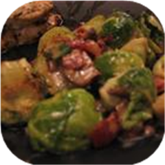 Brussels Sprouts in a Sherry Bacon Cream Sauce