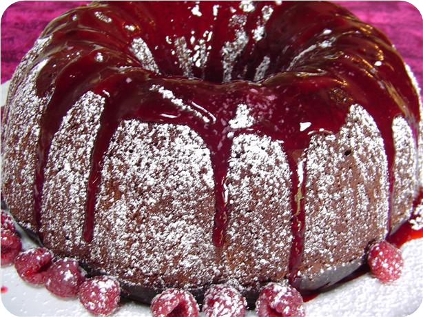 Heavenly Chocolate Raspberry Bundt Cake