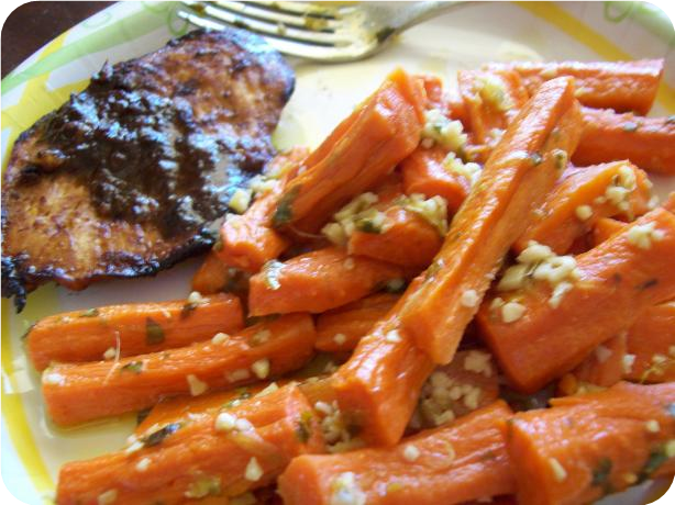 Steamed Carrots With Garlic-Ginger Butter (Weight Watcher Friend
