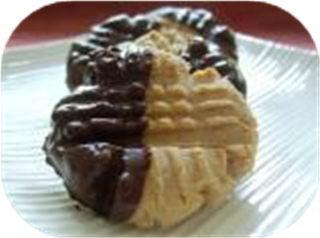 White Lily Chocolate Dipped Peanut Butter Cookies