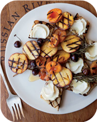 Grilled-Fruit Bruschetta with Honey Mascarpone