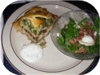 Salmon Mushroom Coulibiac With Sour Cream Dill Sauce