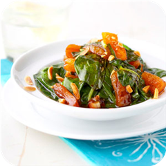 Spinach-apricot salad 