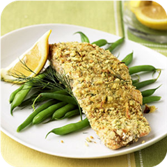 Salmon with matzo crust 
