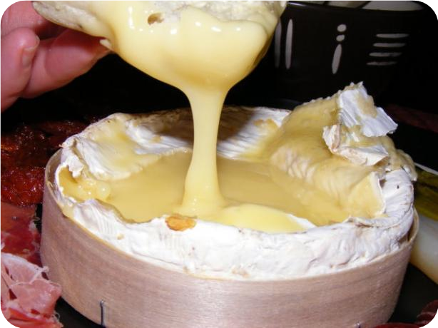 Camembert  Baked in  the Box With Garlic
