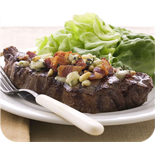 Cheese-topped steaks 