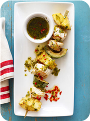 Pineapple and Scallop Skewers