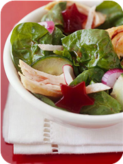 Cranberry-turkey spinach salad 