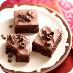 Triple-chocolate and espresso brownies 
