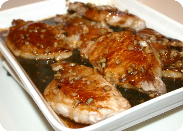 Pan Sauteed Pork Chops With Garlic-Hoisin Sauce