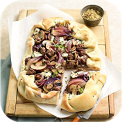 Beef, mushroom, and onion tart 