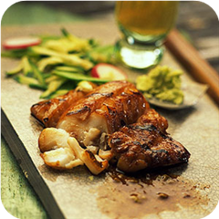Wasabi-glazed whitefish