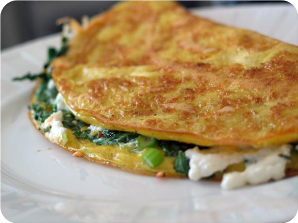Omelette W/Goat Cheese, Green Onions &amp; Cilantro