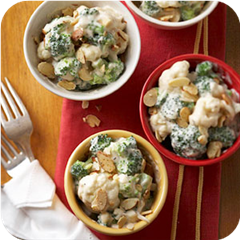Cauliflower and Broccoli in Swiss Cheese Sauce