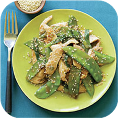 Sesame Chicken with Ginger & Snow Peas