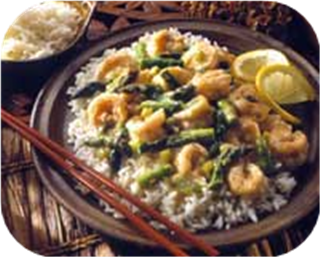 Lemon shrimp and asparagus